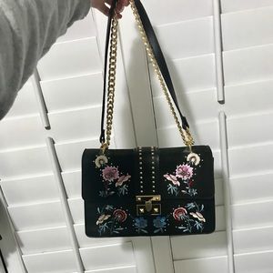Black embroidered bag